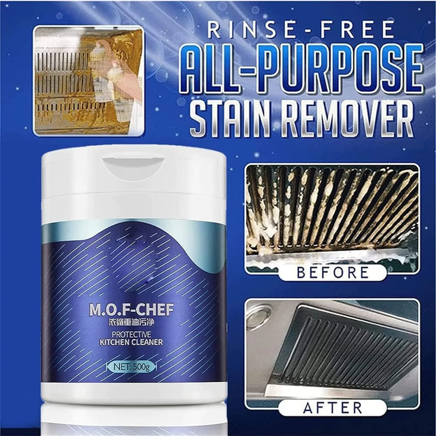 پودر پاک کننده آشپزخانه XTRANSF M.O.F Chef، پودر پاک کننده Mof Chef، پودر تمیز کننده Mof Chef