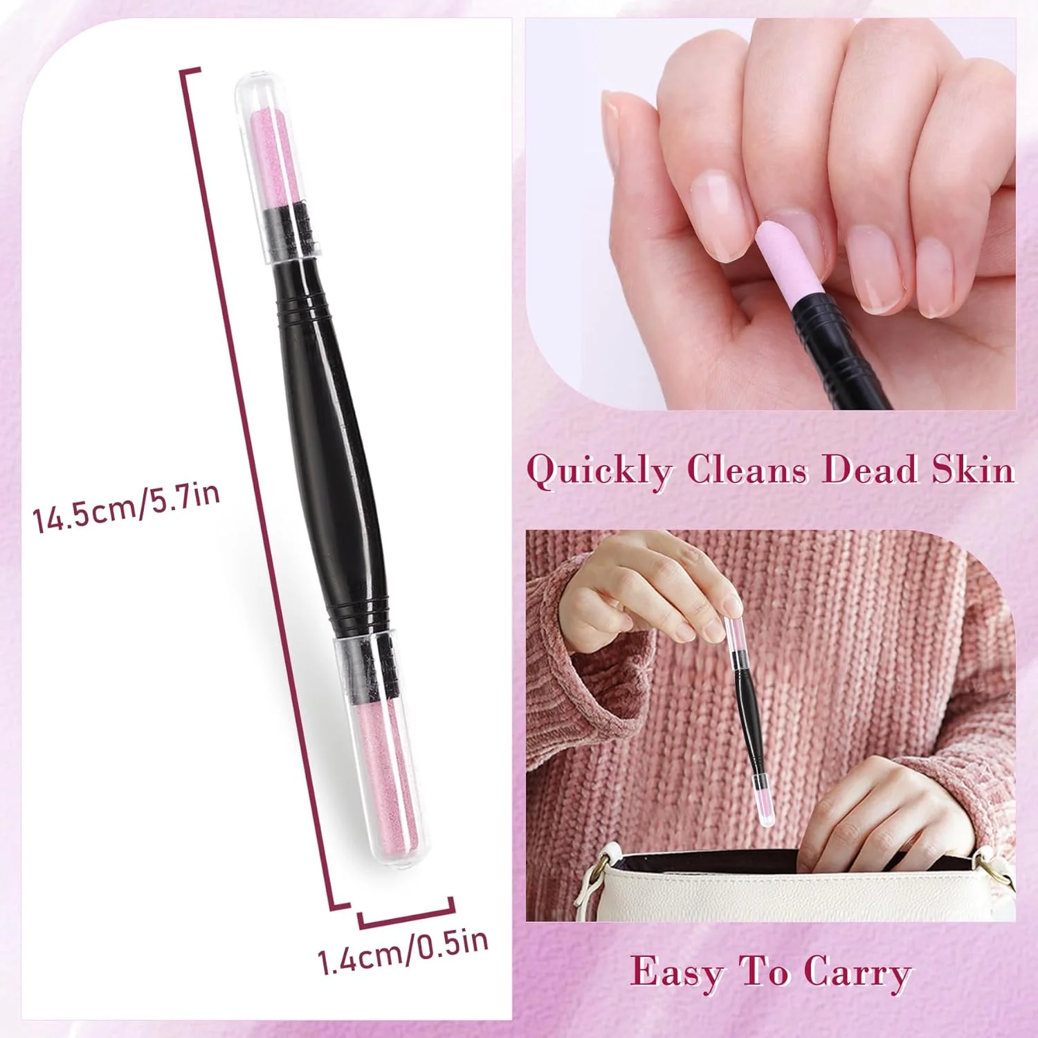 EKIND 2 عدد قلم طراحی ناخن دو سر سنگ کوارتز، ابزار مانیکور ناخن برای مردان و زنان، مناسب برای ژل ناخن و مراقبت از ناخن طبیعی EKIND 2 عدد قلم طراحی ناخن دو سر سنگ کوارتز، ابزار مانیکور ناخن برای مردان و زنان، مناسب برای ژل ناخن و مراقبت از ناخن طبیعی