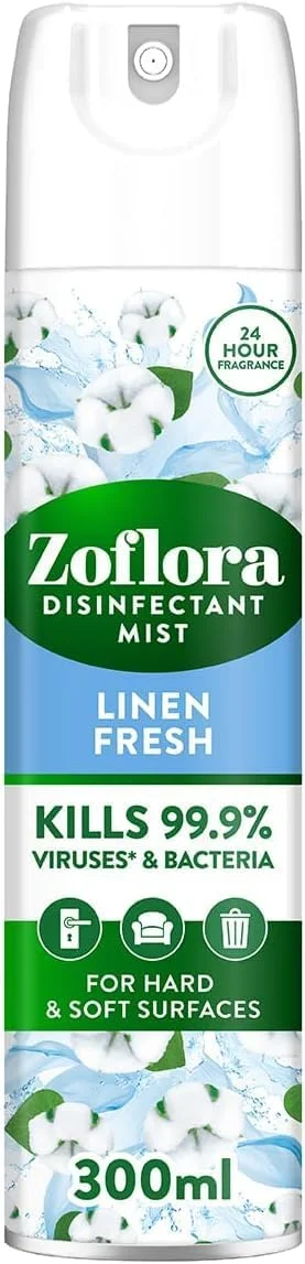 Zoflora Multipurpose Disinfectant - Linen Fresh- 300 ml | Anti-bacterial | All surface Cleaner | Home, Kitchen & Bathroom Cleaning | Eliminates Odour | 24 Hours fragrance - Pack of 3