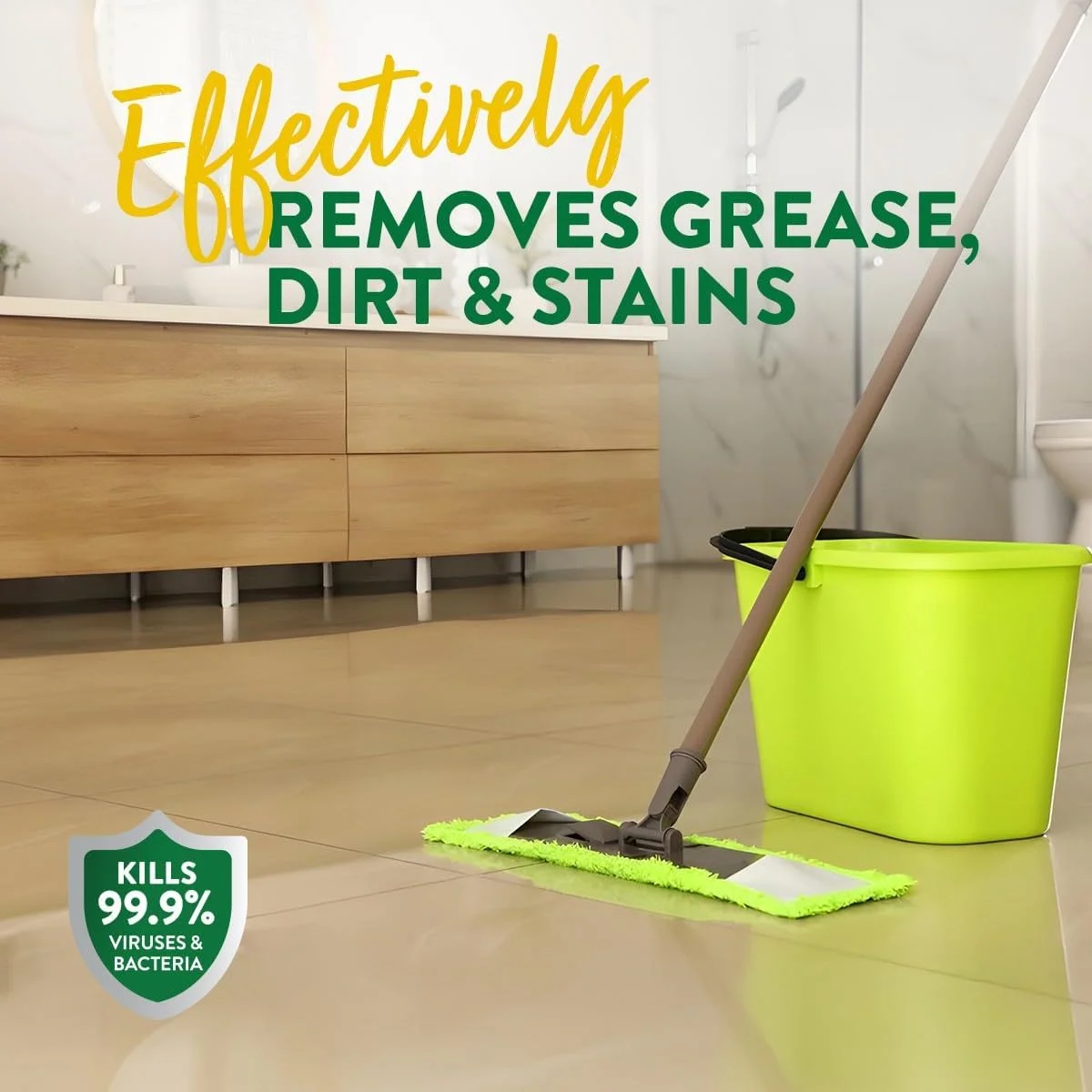 مایع ضدعفونی کننده چند منظوره کف زمین زوفلورا - رایحه لیمو - 900 میلی لیتر x 2 | ضد باکتری | تمیز کننده همه سطوح | تمیز کردن خانه، آشپزخانه و حمام | از بین برنده بو | 24 ساعت رایحه