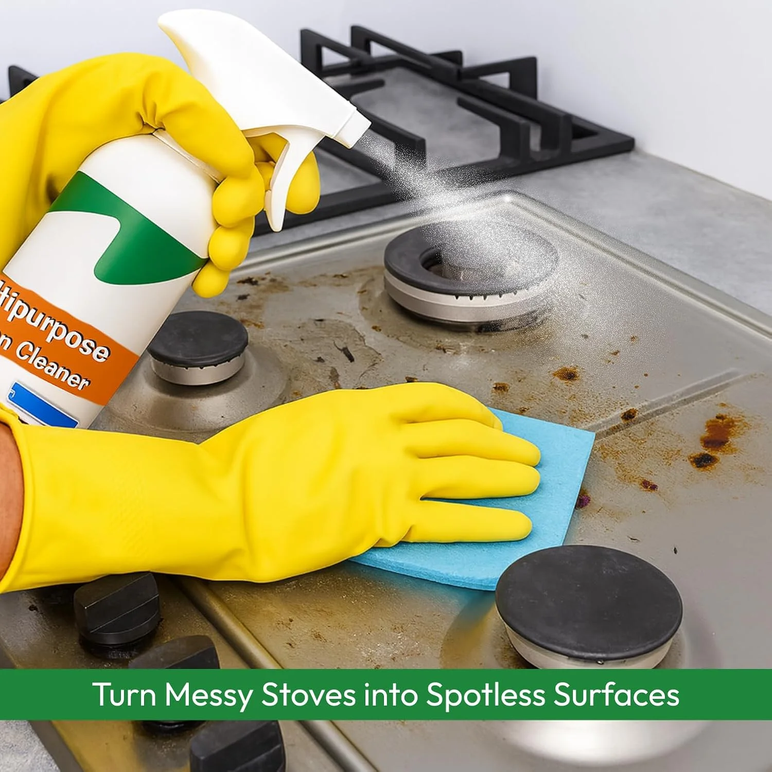 اسپری پاک کننده آشپزخانه زولکسی برای از بین بردن لکه های روغن و چربی، اسپری تمیز کننده چربی زدا جادویی غیر سمی و غیر قابل اشتعال برای تمام سطوح آشپزخانه، دودکش، سینک، گریل، فن اگزوز و موارد دیگر! (500 میلی لیتر)