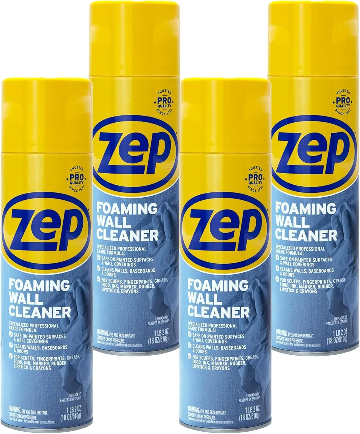 پاک کننده دیواری فومینگ زپ 510 گرمی (بسته 4 عددی) دیوارها را بدون آسیب رساندن به سطوح رنگ شده تمیز می کند