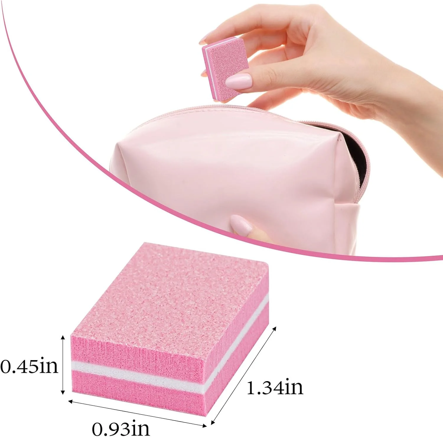 بافر ناخن مینیاتوری 100 عددی برای ناخن های طبیعی - بافر بلاک گریت 100/180، بلاک سوهان ناخن دو طرفه برای پولیش صاف (صورتی) بافر ناخن مینیاتوری 100 عددی برای ناخن های طبیعی - بافر بلاک گریت 100/180، بلاک سوهان ناخن دو طرفه برای پولیش صاف (صورتی)