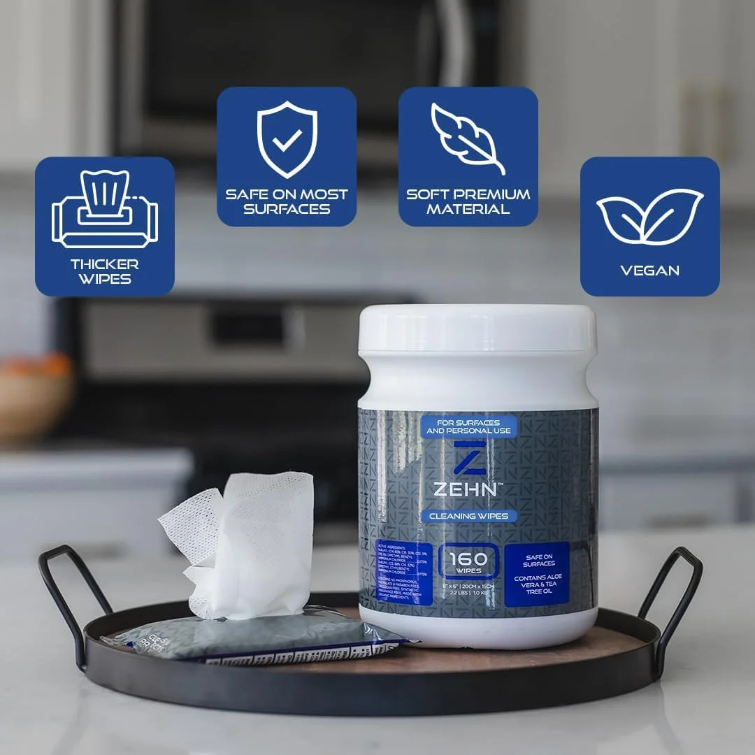 دستمال مرطوب باشگاه ورزشی Zehn، رول بزرگ + سطل حاوی روغن درخت چای و آلوئه ورا | تمیز کننده تجهیزات | دستمال مرطوب بدن | تمیز کننده مت یوگا | دستمال مرطوب سطوح | دستمال مرطوب عمده، 1200 عدد در هر بسته (بسته 1 عددی)