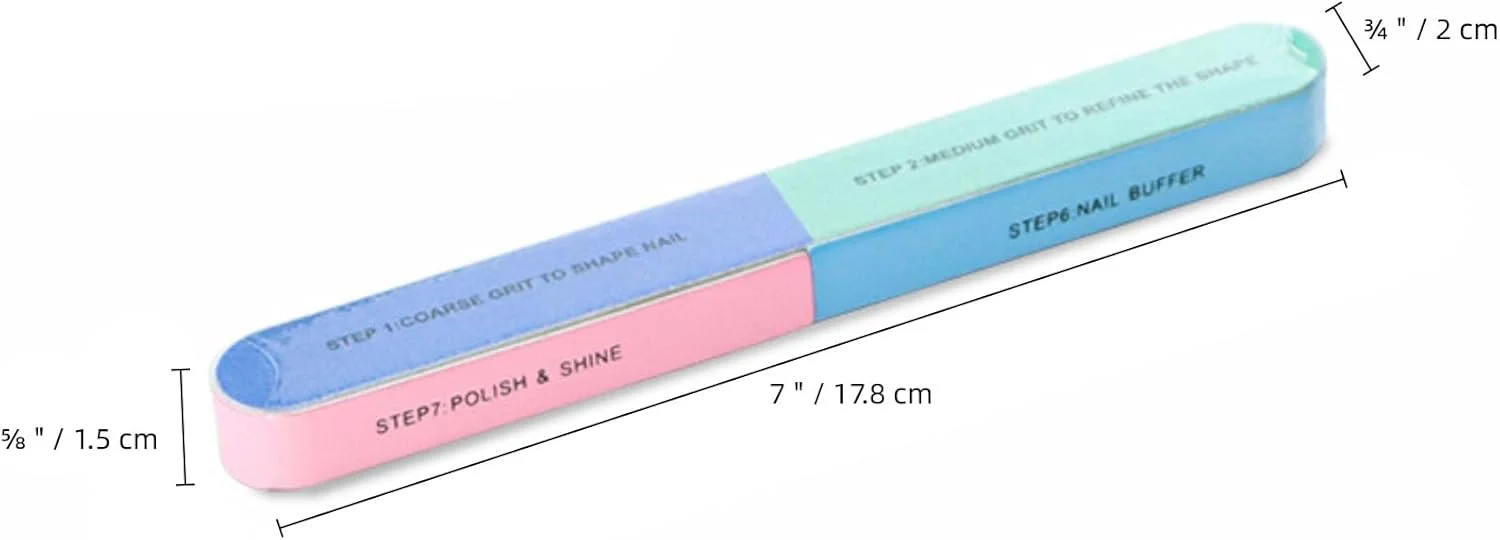 سوهان ناخن 7 طرفه CHAOMAO و بافر، کیت ابزار مانیکور همه کاره برای شکل دادن، کانتورینگ، صاف کردن، پولیش و براق کردن ناخن ها، بسته 3 عددی سوهان ناخن 7 طرفه CHAOMAO و بافر، کیت ابزار مانیکور همه کاره برای شکل دادن، کانتورینگ، صاف کردن، پولیش و براق کردن ناخن ها، بسته 3 عددی