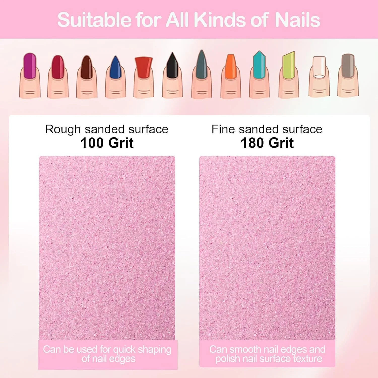 بسته 50 عددی مینی بافر ناخن، سوهان اسفنجی با درجه زبری 100/180 برای ناخن های طبیعی، ژلی و اکریلیک، ست ابزار مانیکور، مناسب برای استفاده در سالن بسته 50 عددی مینی بافر ناخن، سوهان اسفنجی با درجه زبری 100/180 برای ناخن های طبیعی، ژلی و اکریلیک، ست ابزار مانیکور، مناسب برای استفاده در سالن