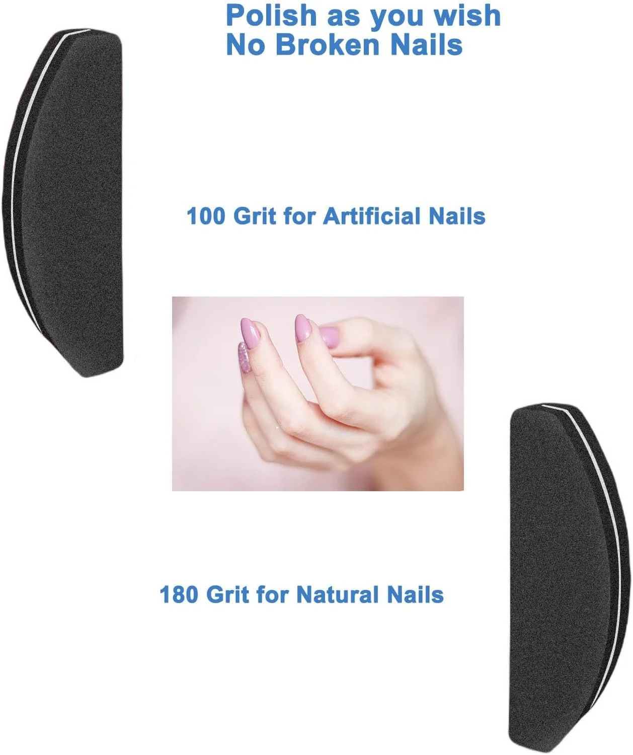 بافر ناخن 20 عددی، سوهان ناخن دو طرفه، بلوک بافر با درجه زبری 100/180، قابل حمل، قابل شستشو، سوهان پولیش سمباده ای شکل کمانی (مشکی) بافر ناخن 20 عددی، سوهان ناخن دو طرفه، بلوک بافر با درجه زبری 100/180، قابل حمل، قابل شستشو، سوهان پولیش سمباده ای شکل کمانی (مشکی)