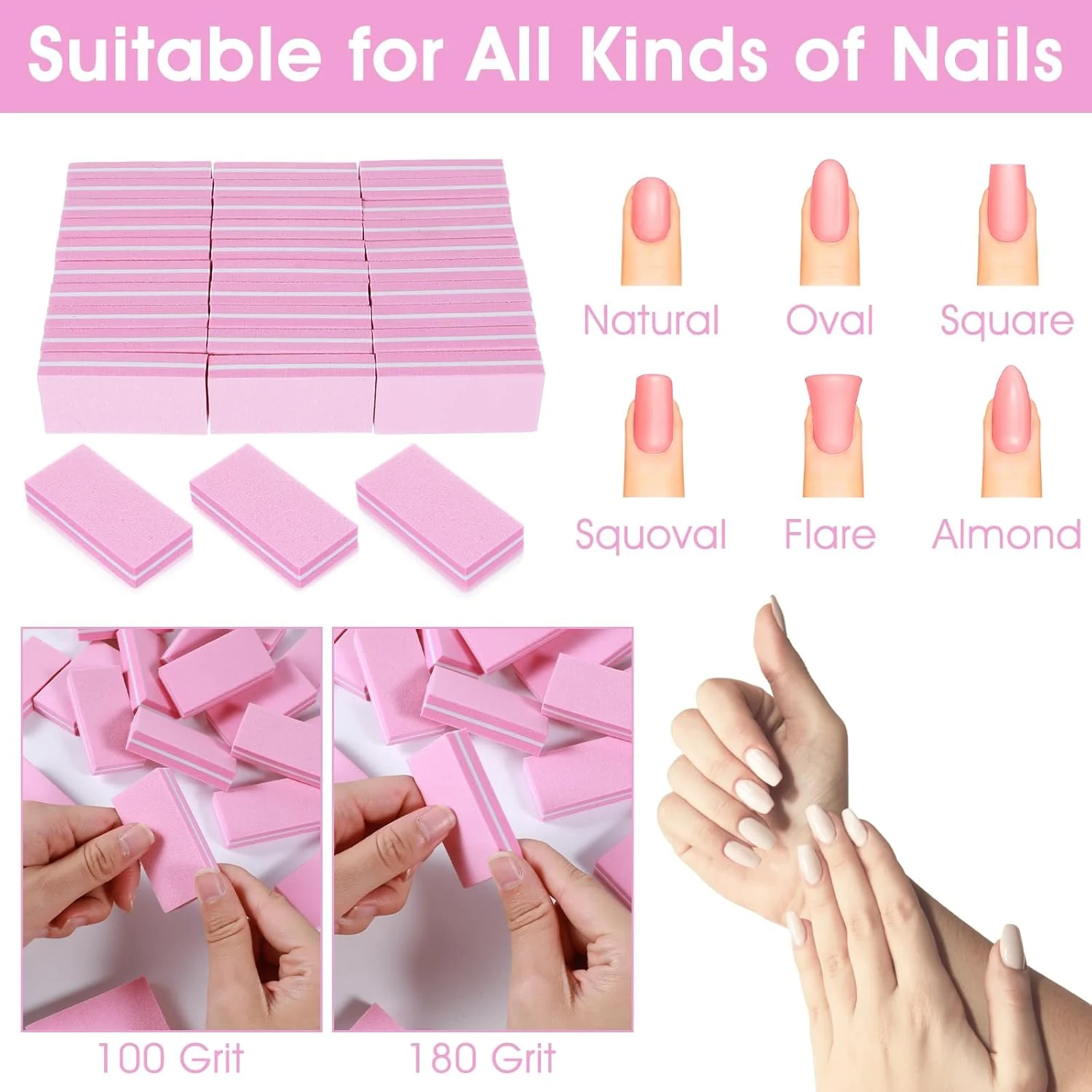 بلاک بافر ناخن، سوهان ناخن بافر صورتی، بافرهای اسفنجی گریت 100/180، بافرهای مینی دو طرفه برای ناخن، ابزارهای بلوک بافر حرفه ای مانیکور برای پولیش مانیکور، 30 عدد بلاک بافر ناخن، سوهان ناخن بافر صورتی، بافرهای اسفنجی گریت 100/180، بافرهای مینی دو طرفه برای ناخن، ابزارهای بلوک بافر حرفه ای مانیکور برای پولیش مانیکور، 30 عدد