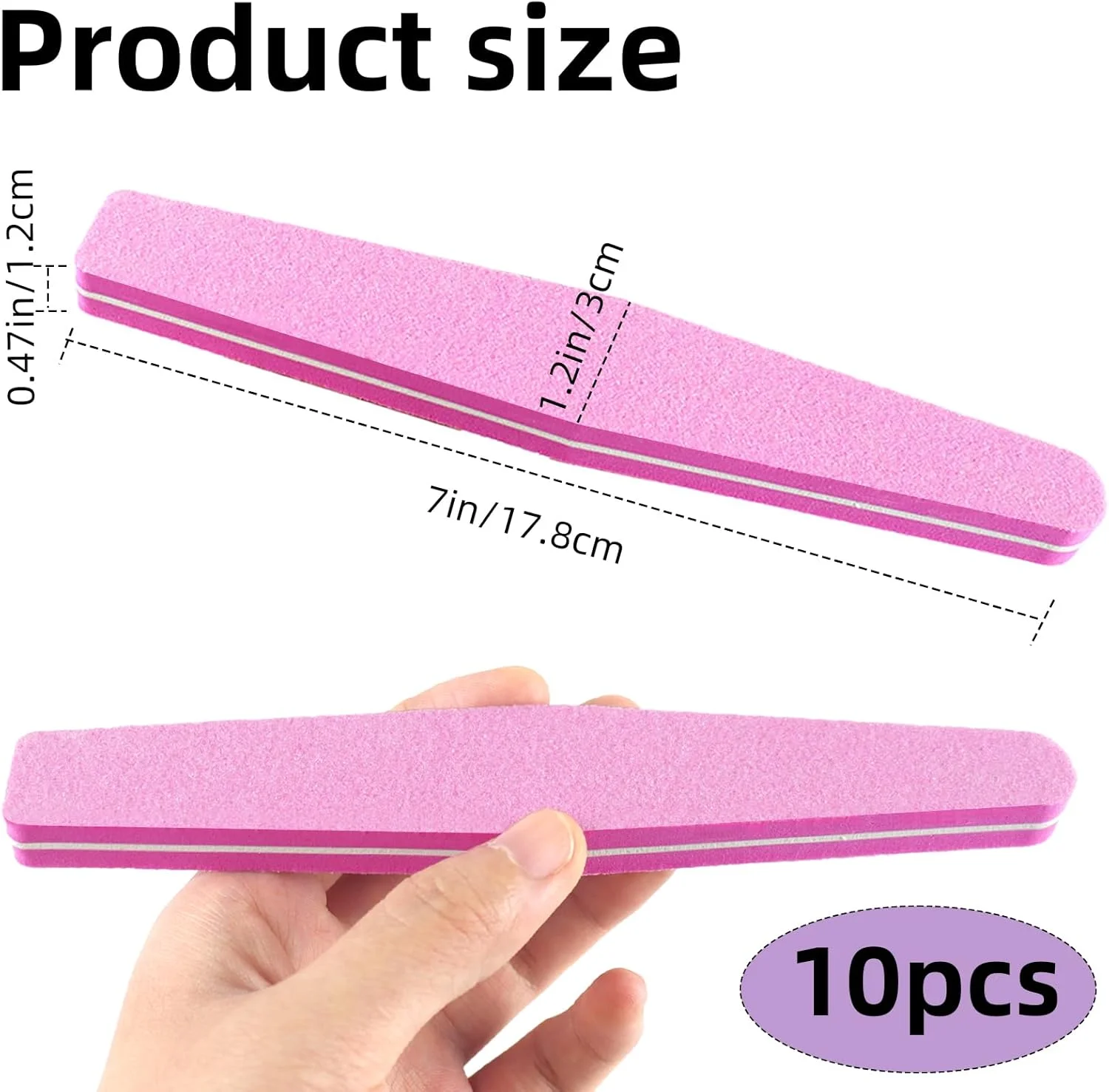 بسته 10 عددی سوهان و بافر ناخن با درجه زبری 100/180، سوهان ناخن دو طرفه، بافر ناخن، سوهان ناخن انگشتی، سوهان اسفنجی، مناسب برای ناخن های اکریلیک/طبیعی (صورتی) بسته 10 عددی سوهان و بافر ناخن با درجه زبری 100/180، سوهان ناخن دو طرفه، بافر ناخن، سوهان ناخن انگشتی، سوهان اسفنجی، مناسب برای ناخن های اکریلیک/طبیعی (صورتی)