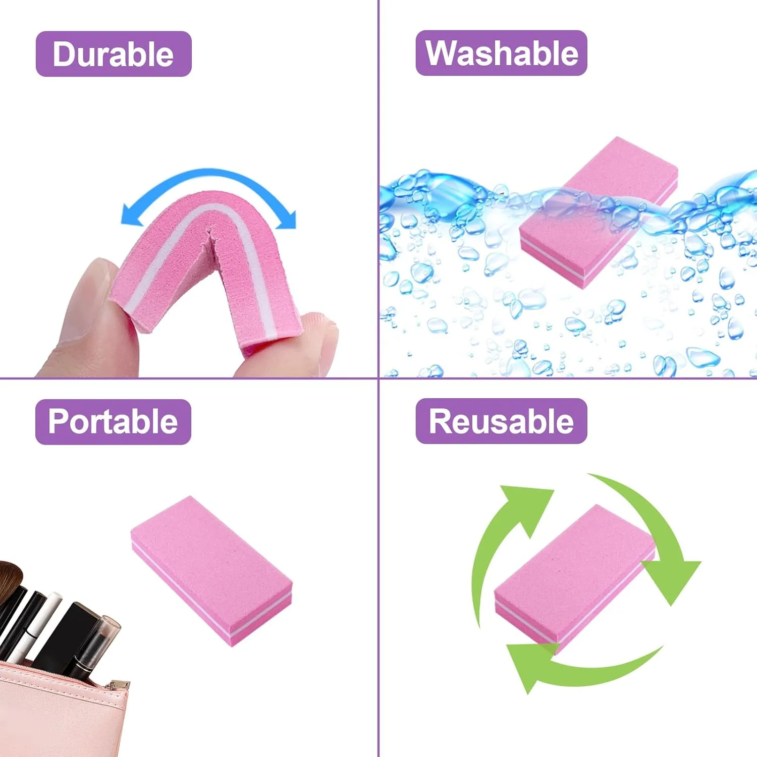 بافر ناخن (بسته 60 عددی)، سوهان بافر مناسب ناخن های اکریلیک و ناخن های طبیعی، بافر کوچک گریت 100/180، بسته بافر عمده برای ناخن، مجموعه بلوک های سوهان مانیکور حرفه ای صورتی بافر ناخن (بسته 60 عددی)، سوهان بافر مناسب ناخن های اکریلیک و ناخن های طبیعی، بافر کوچک گریت 100/180، بسته بافر عمده برای ناخن، مجموعه بلوک های سوهان مانیکور حرفه ای صورتی