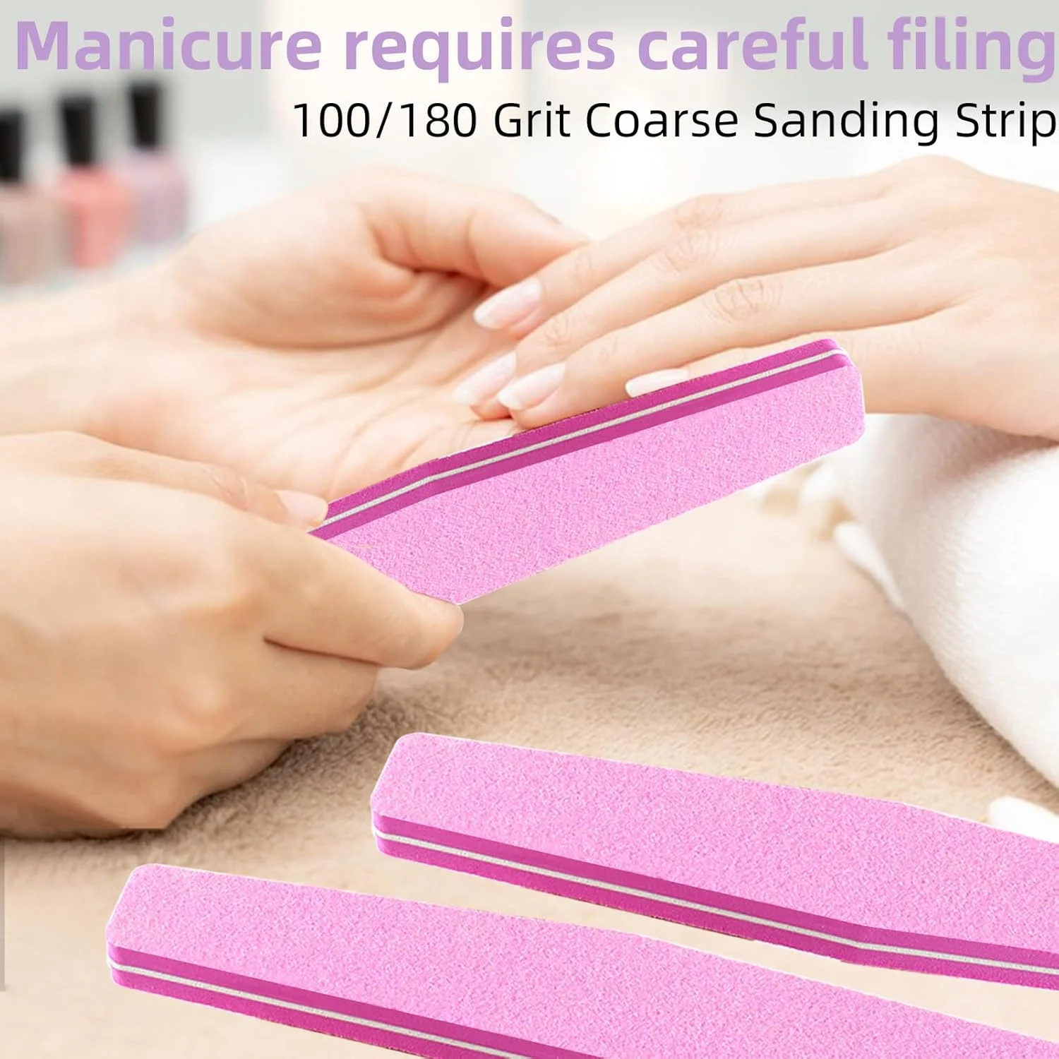 بسته 10 عددی سوهان و بافر ناخن با درجه زبری 100/180، سوهان ناخن دو طرفه، بافر ناخن، سوهان ناخن انگشتی، سوهان اسفنجی، مناسب برای ناخن های اکریلیک/طبیعی (صورتی) بسته 10 عددی سوهان و بافر ناخن با درجه زبری 100/180، سوهان ناخن دو طرفه، بافر ناخن، سوهان ناخن انگشتی، سوهان اسفنجی، مناسب برای ناخن های اکریلیک/طبیعی (صورتی)