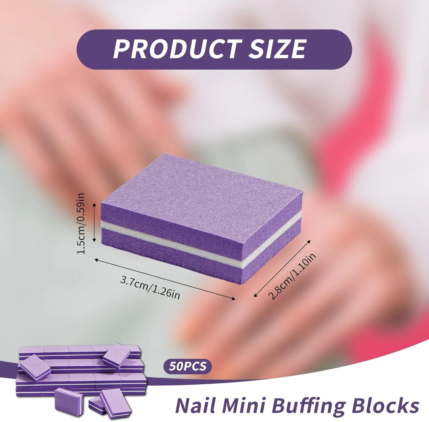 بلاک های بافر ناخن، 50 عدد بافر ناخن، ابزارهای سمباده زنی برای سالن و خانه، برای ناخن های ژلی و طبیعی، لوازم طراحی ناخن دخترانه، بنفش بلاک های بافر ناخن، 50 عدد بافر ناخن، ابزارهای سمباده زنی برای سالن و خانه، برای ناخن های ژلی و طبیعی، لوازم طراحی ناخن دخترانه، بنفش