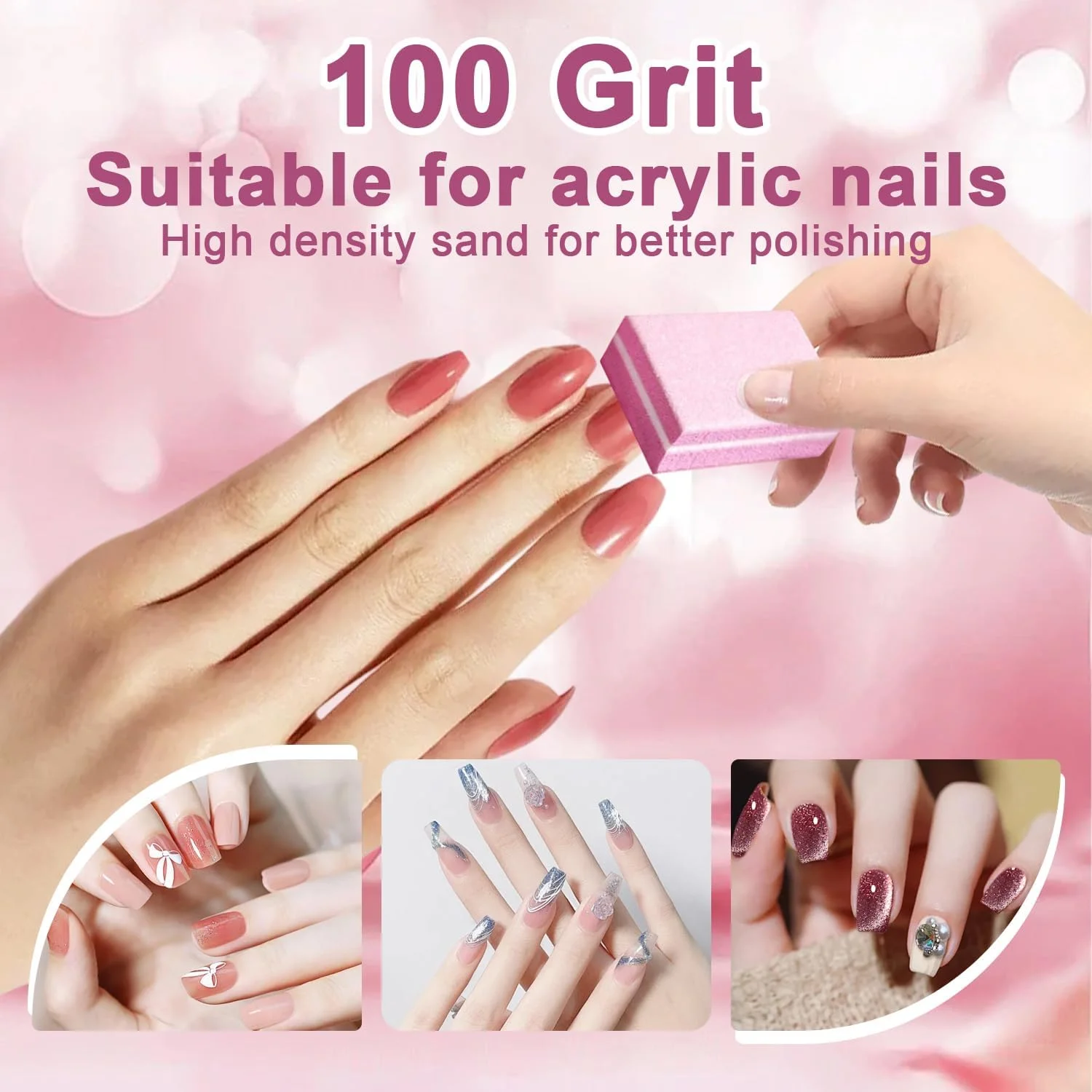 بلاک های مینی بافر ناخن، فایل سمباده بافر اسفنجی گریت 100/180، 50 عدد بلاک های مینی بافر ناخن، فایل سمباده بافر اسفنجی گریت 100/180، 50 عدد