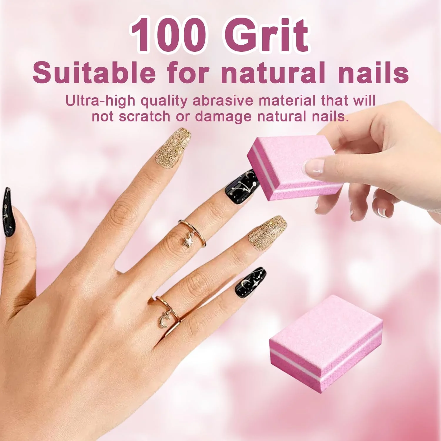 بلاک های مینی بافر ناخن، فایل سمباده بافر اسفنجی گریت 100/180، 50 عدد بلاک های مینی بافر ناخن، فایل سمباده بافر اسفنجی گریت 100/180، 50 عدد