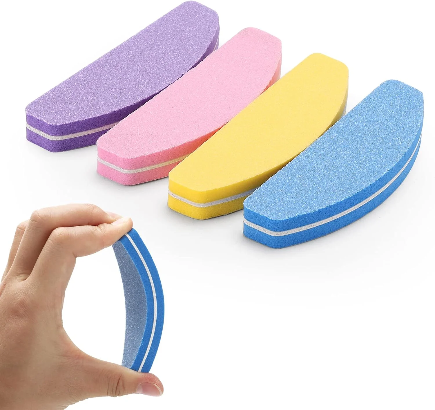 بسته 80 عددی مینی بافر ناخن BTYMS، سوهان ناخن کوچک با درجه زبری 100/180 برای ناخن های اکریلیک و ناخن های طبیعی