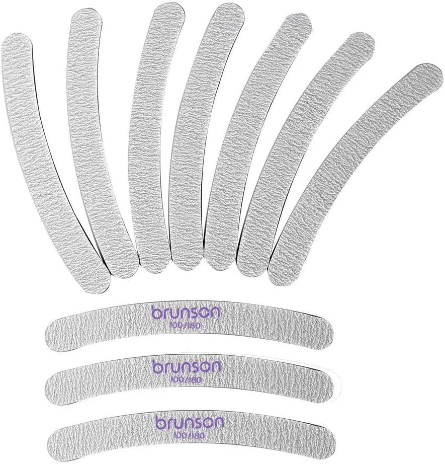 سوهان ناخن خمیده برانسون 100/180 - بسته 40 عددی | سوهان ناخن حرفه ای برای ناخن های اکریلیک، ژل، مانیکور و پدیکور | بافر ناخن برای شکل دادن، صاف کردن و ایجاد درخشندگی سوهان ناخن خمیده برانسون 100/180 - بسته 40 عددی | سوهان ناخن حرفه ای برای ناخن های اکریلیک، ژل، مانیکور و پدیکور | بافر ناخن برای شکل دادن، صاف کردن و ایجاد درخشندگی