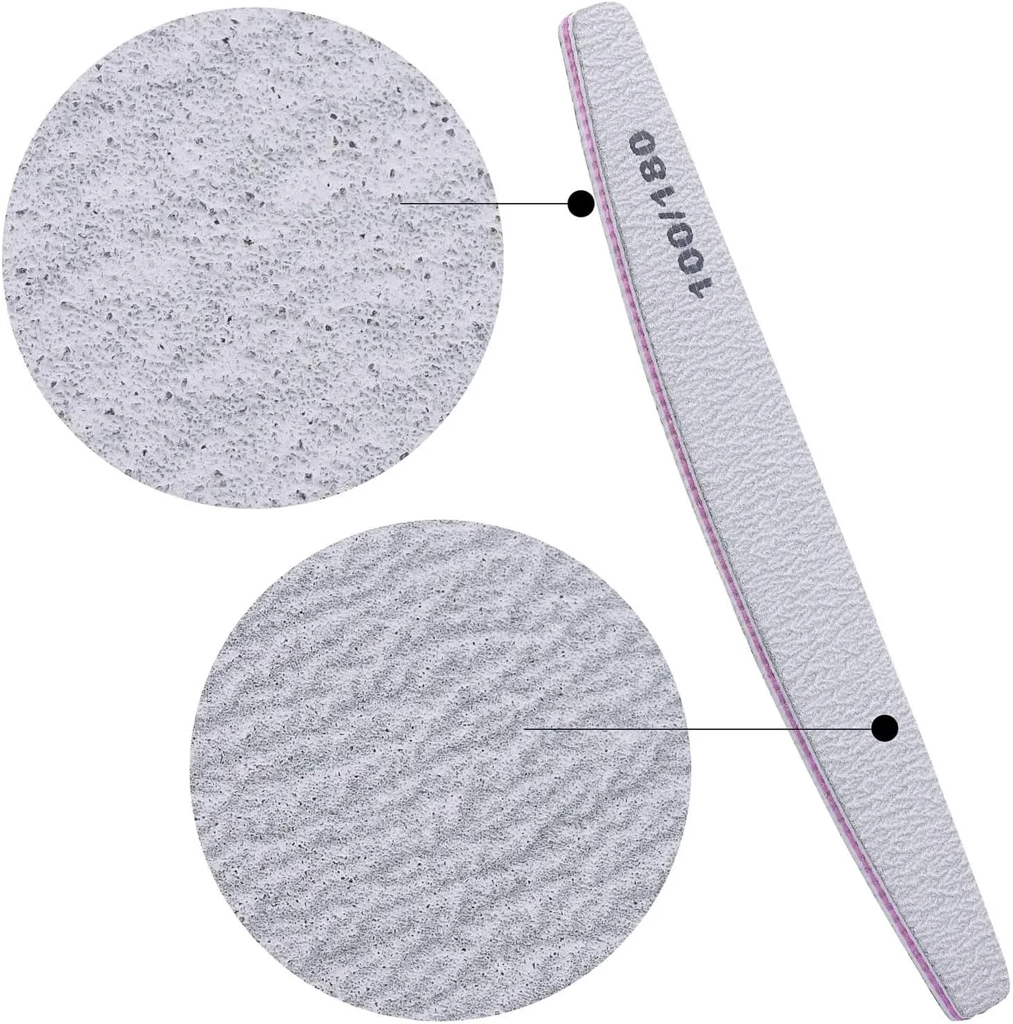 سوهان و بافر ناخن BTYMS، بسته 75 عددی، مناسب ناخن های اکریلیک، درجه زبری 100/180، دو طرفه، سمباده ای