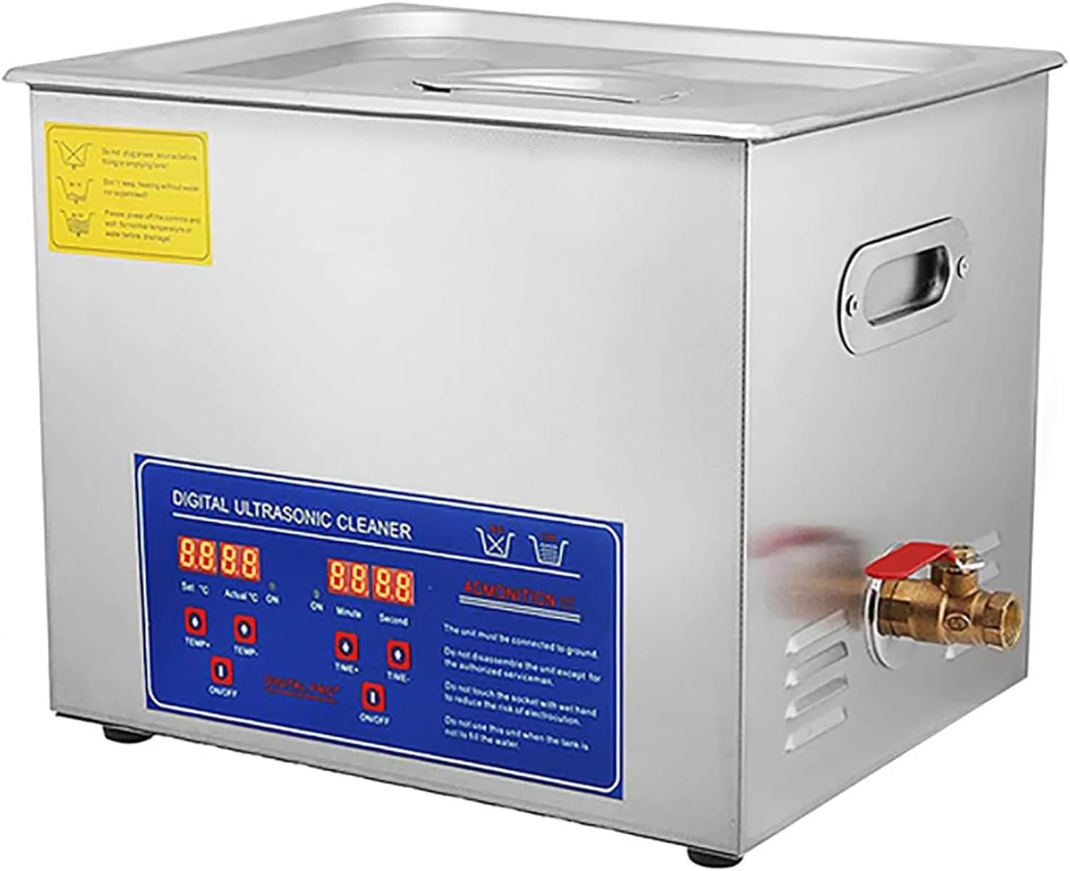 دستگاه تمیز کننده التراسونیک WhCeoy، (1.3L 2L 3L 6L 10L 15L 22L 30L)، تایمر دیجیتال + نمایشگر دمای گرم شده، برای فروشگاه ساعت، تعمیرگاه تلفن همراه، 10 لیتر