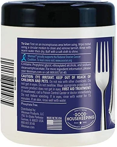 دستمال مرطوب پولیش و براق کننده جواهرات و پاک کننده تیرگی وایمن - 20 عدد به همراه پارچه پولیش - قابل استفاده برای نقره، نقره عتیقه، طلا، برنج، مس و آلومینیوم