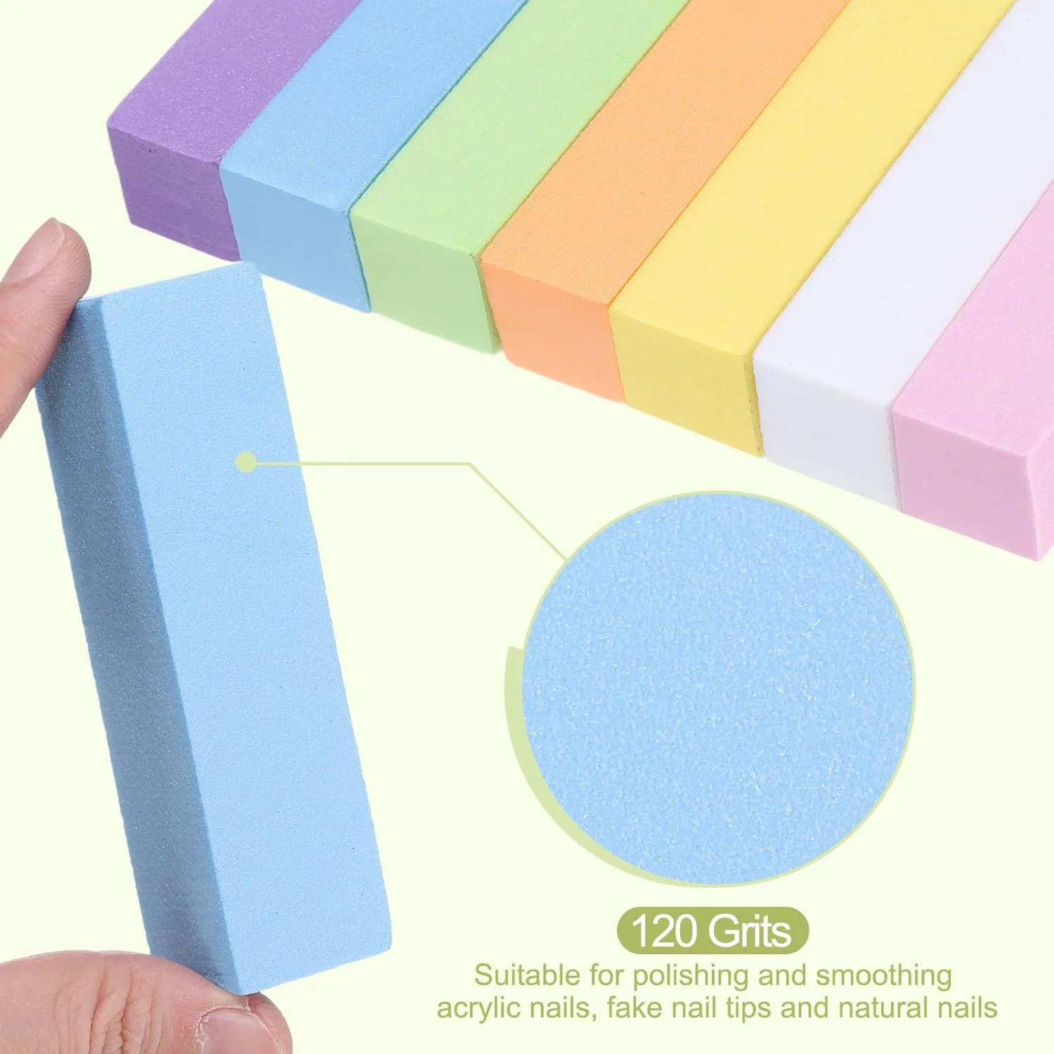 بلاک بافر ناخن هرفینگتون 40 عددی، سمباده ناخن با درجه زبری 120، ابزار مانیکور برای پولیش و براق کردن ناخن های اکریلیک، چهار رنگ مختلف بلاک بافر ناخن هرفینگتون 40 عددی، سمباده ناخن با درجه زبری 120، ابزار مانیکور برای پولیش و براق کردن ناخن های اکریلیک، چهار رنگ مختلف