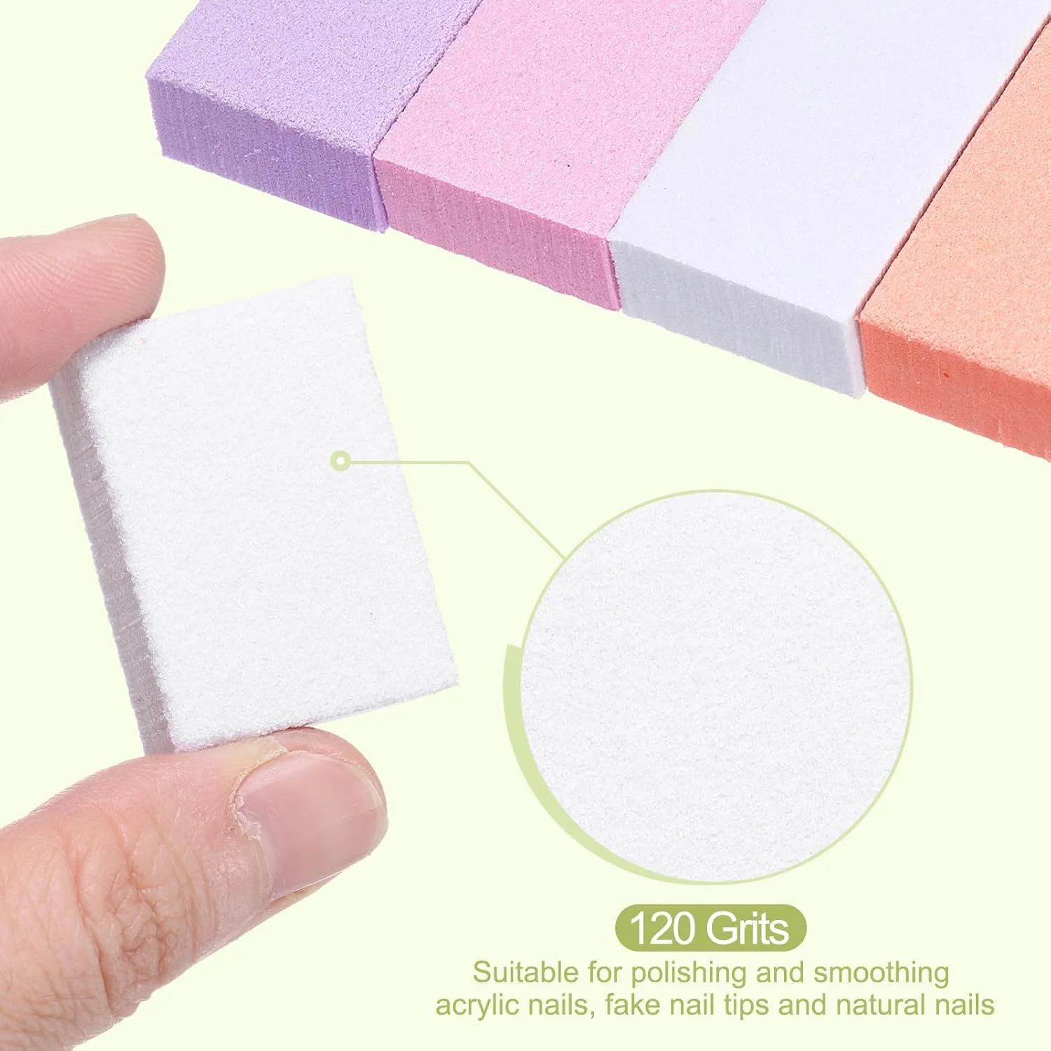 بلاک بافر ناخن هرفینگتون 50 عددی، سمباده ناخن درجه 120، ابزار مانیکور برای پولیش و درخشش ناخن های اکریلیک، سفید بلاک بافر ناخن هرفینگتون 50 عددی، سمباده ناخن درجه 120، ابزار مانیکور برای پولیش و درخشش ناخن های اکریلیک، سفید