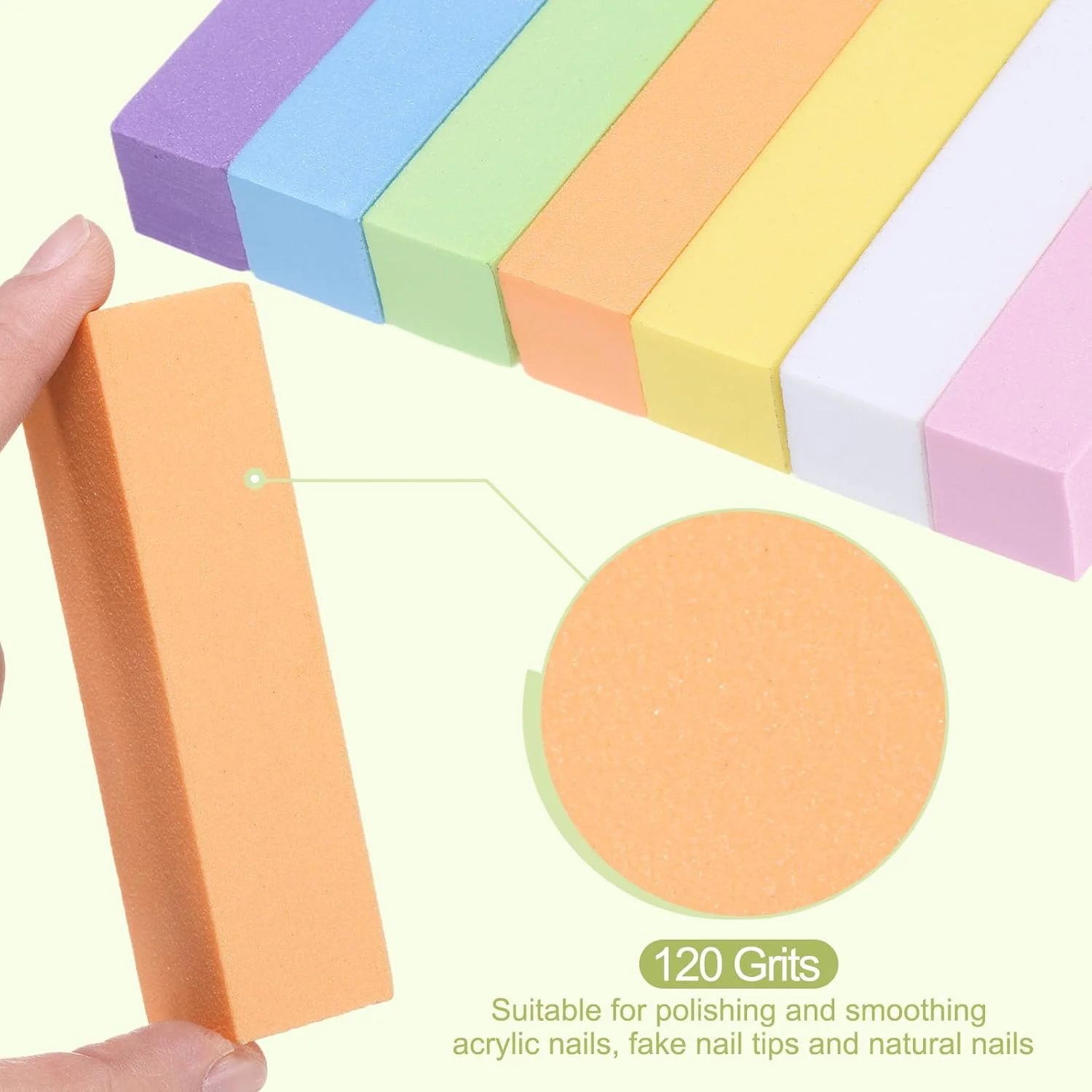 بلاک بافر ناخن هرفینگتون 8 عددی، درجه زبری 120، ابزار مانیکور و سوهان کشی ناخن برای پولیش و براق کردن ناخن های اکریلیک، نارنجی بلاک بافر ناخن هرفینگتون 8 عددی، درجه زبری 120، ابزار مانیکور و سوهان کشی ناخن برای پولیش و براق کردن ناخن های اکریلیک، نارنجی