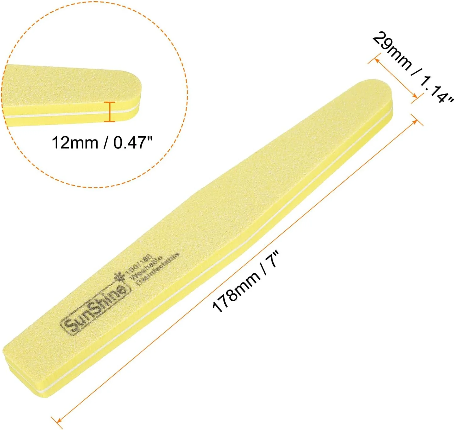 بافر ناخن هرفینگتون 10 عددی، بلاک بافر ناخن گریت 100/180، سوهان بافر ناخن اسفنجی دو طرفه ابزار مانیکور برای ناخن های اکریلیک/طبیعی، زرد بافر ناخن هرفینگتون 10 عددی، بلاک بافر ناخن گریت 100/180، سوهان بافر ناخن اسفنجی دو طرفه ابزار مانیکور برای ناخن های اکریلیک/طبیعی، زرد