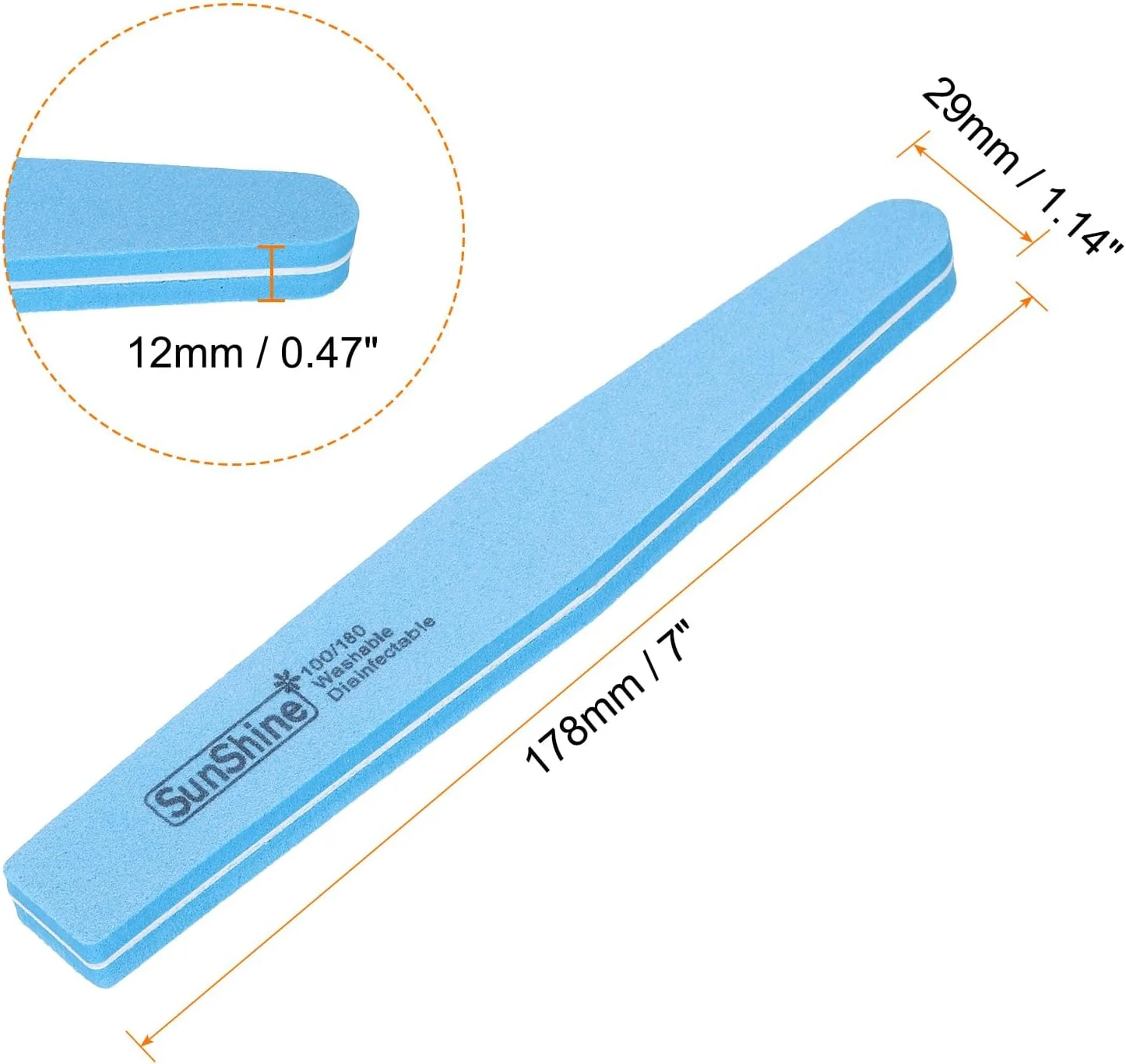 بافر ناخن هرفینگتون 20 عددی، بلاک بافر ناخن گریت 100/180، سوهان بافر اسفنجی دو طرفه ابزار مانیکور برای ناخن های اکریلیک/طبیعی، آبی بافر ناخن هرفینگتون 20 عددی، بلاک بافر ناخن گریت 100/180، سوهان بافر اسفنجی دو طرفه ابزار مانیکور برای ناخن های اکریلیک/طبیعی، آبی