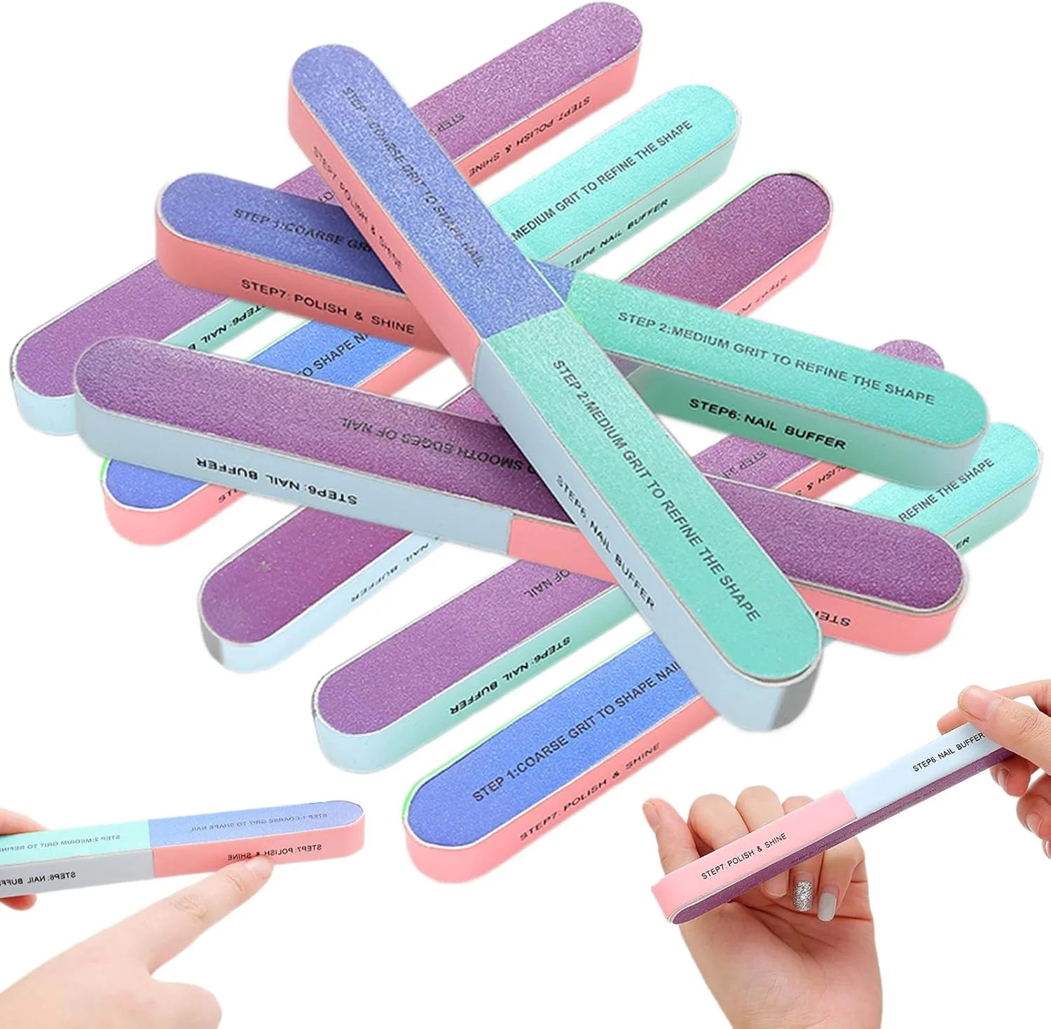 سوهان ناخن، 8 عدد بافر ناخن، بلوک بافر مانیکور، سوهان سمباده، ست سوهان و بافر ناخن حرفه ای برای حالت دادن و مراقبت از ناخن، پولیش مانیکور سوهان ناخن، 8 عدد بافر ناخن، بلوک بافر مانیکور، سوهان سمباده، ست سوهان و بافر ناخن حرفه ای برای حالت دادن و مراقبت از ناخن، پولیش مانیکور