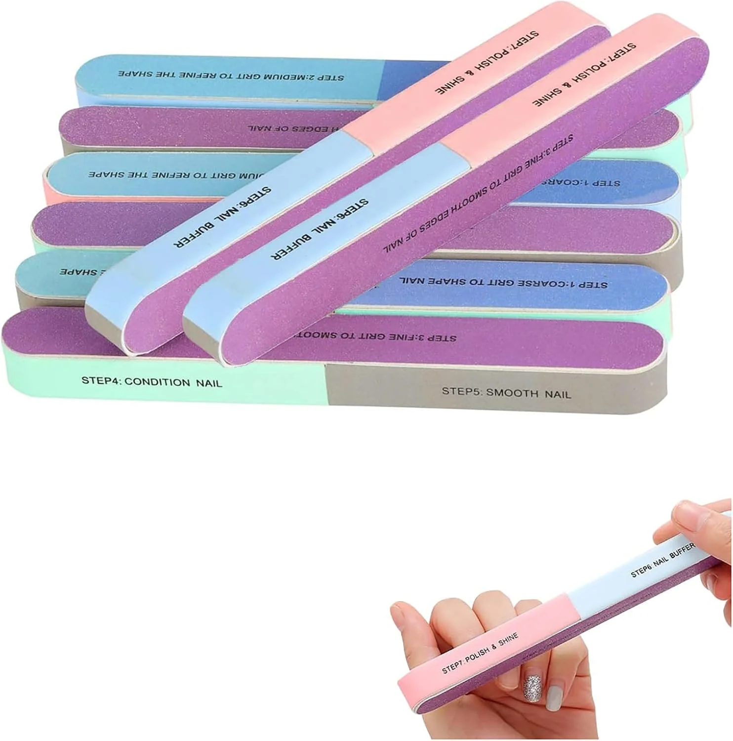 سوهان ناخن، 8 عدد بافر ناخن، بلوک های بافر ناخن برای مانیکور، سوهان سمباده و مجموعه بافر حرفه ای برای آراستن، حالت دادن و مراقبت از ناخن، پولیش مانیکور سوهان ناخن، 8 عدد بافر ناخن، بلوک های بافر ناخن برای مانیکور، سوهان سمباده و مجموعه بافر حرفه ای برای آراستن، حالت دادن و مراقبت از ناخن، پولیش مانیکور