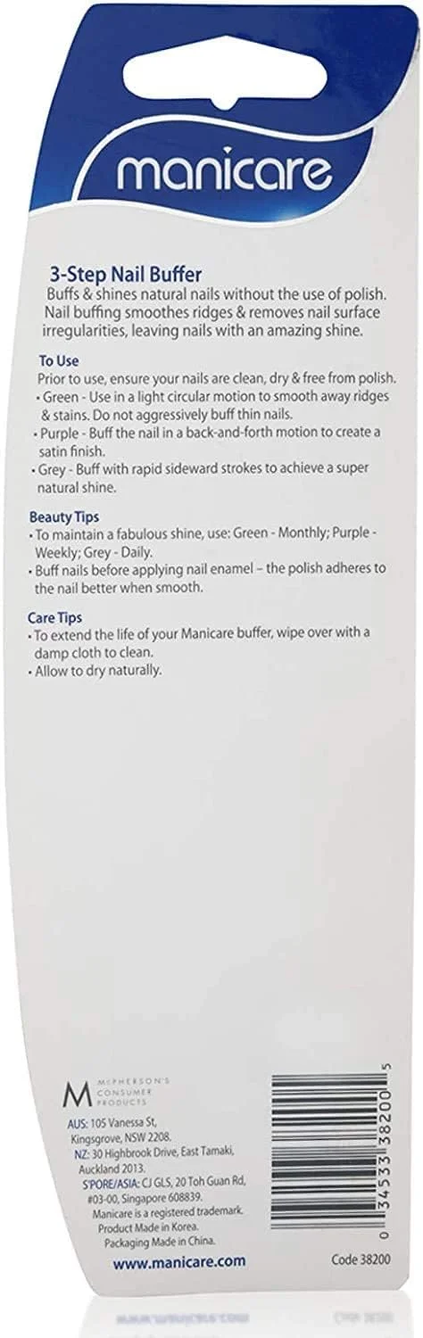 بافر ناخن 3 مرحله ای Manicare # 38200، 1 عدد بافر ناخن 3 مرحله ای Manicare # 38200، 1 عدد