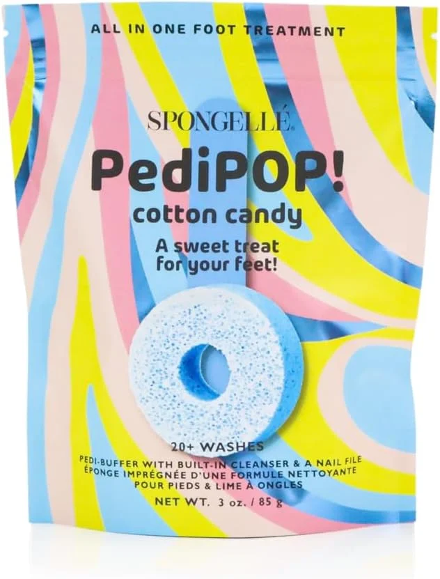 اسفنج لایه بردار پا و سوهان ناخن Spongellé PediPop!، رایحه پشمک اسفنج لایه بردار پا و سوهان ناخن Spongellé PediPop!، رایحه پشمک