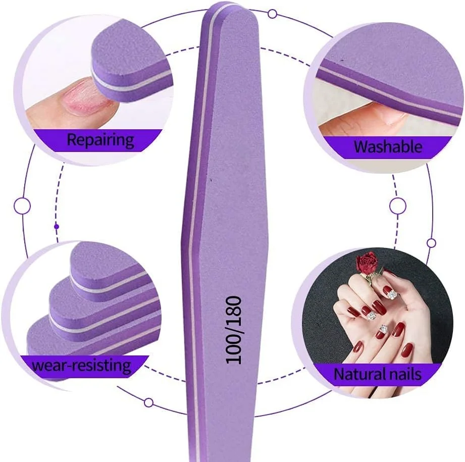 بافر نرم ناخن سمیناخ 20 عددی، سوهان اسفنجی ناخن، بافر نرم هنر ناخن، قابل شستشو، دو طرفه، سمباده 100/180، بافر ناخن (چند رنگ) بافر نرم ناخن سمیناخ 20 عددی، سوهان اسفنجی ناخن، بافر نرم هنر ناخن، قابل شستشو، دو طرفه، سمباده 100/180، بافر ناخن (چند رنگ)