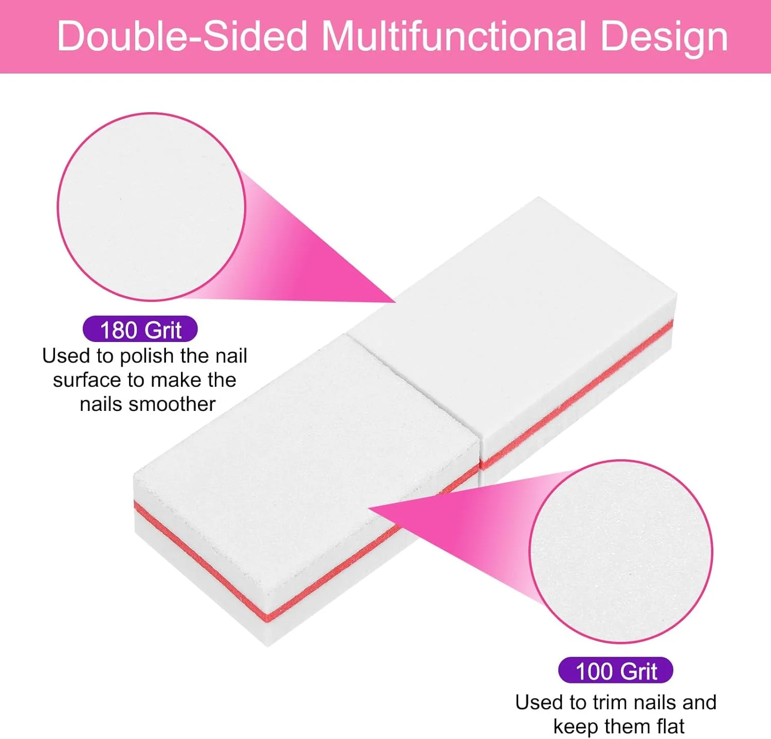 سوهان ناخن مینیاتوری 50 عددی سورسیینگ مپ، بلوک های سمباده ناخن با دانه بندی 100/180، مجموعه پولیش ناخن حرفه ای برای ناخن های اکریلیک و طبیعی، سفید سوهان ناخن مینیاتوری 50 عددی سورسیینگ مپ، بلوک های سمباده ناخن با دانه بندی 100/180، مجموعه پولیش ناخن حرفه ای برای ناخن های اکریلیک و طبیعی، سفید