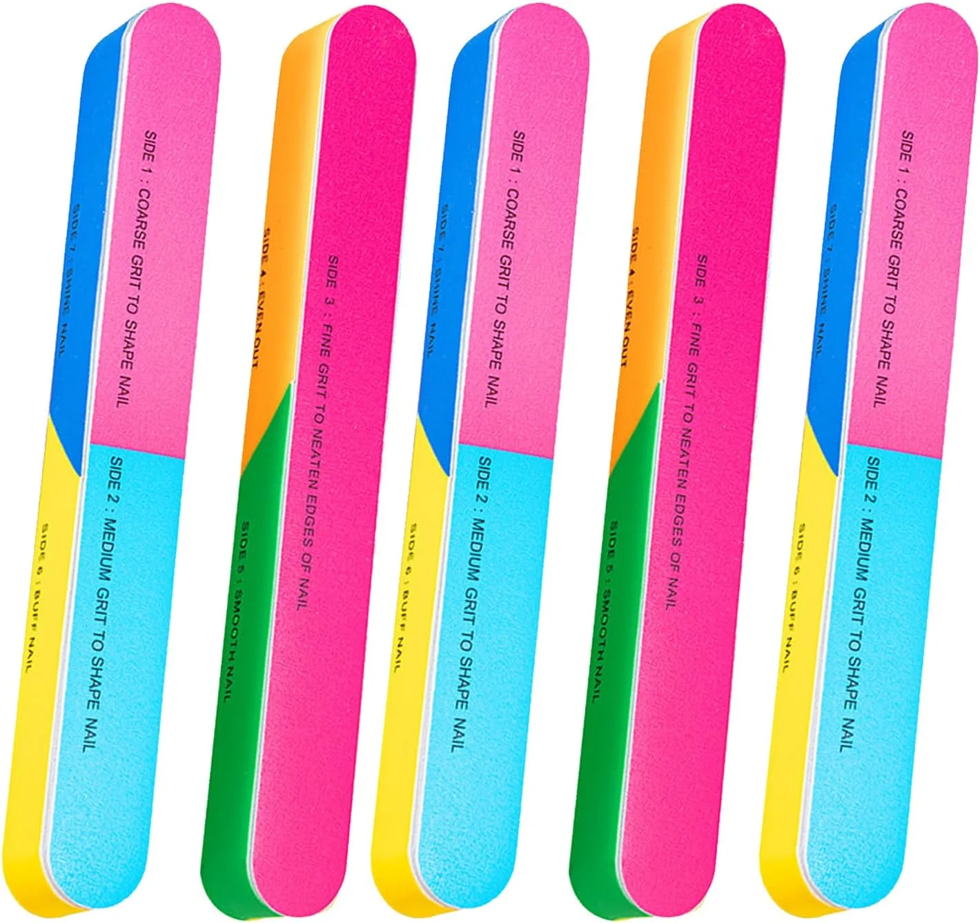 بلاک بافر ناخن 7 طرفه SKYPIA، بلاک ناخن هفت مرحله ای، بلاک بافر درخشان کننده ناخن (بسته 5 عددی)