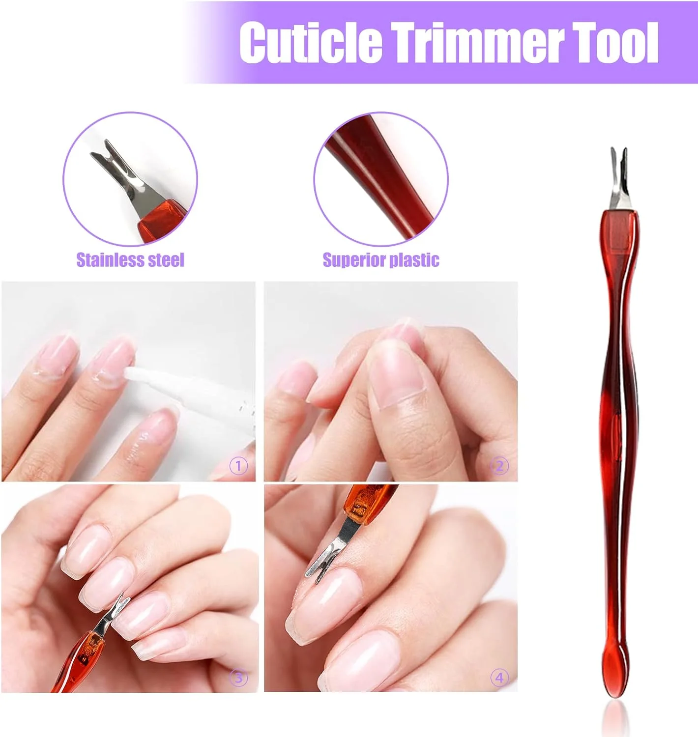 ست 7 عددی سوهان ناخن کوفیری، درجه زبری 100/180، سوهان ناخن برای ناخن های ژلی، سوهان برای ست ناخن های ژلی، سوهان ناخن دو طرفه بافر بلاک برای ناخن های طبیعی و ناخن های ژلی، به همراه عقب زننده کوتیکول استیل ضد زنگ
