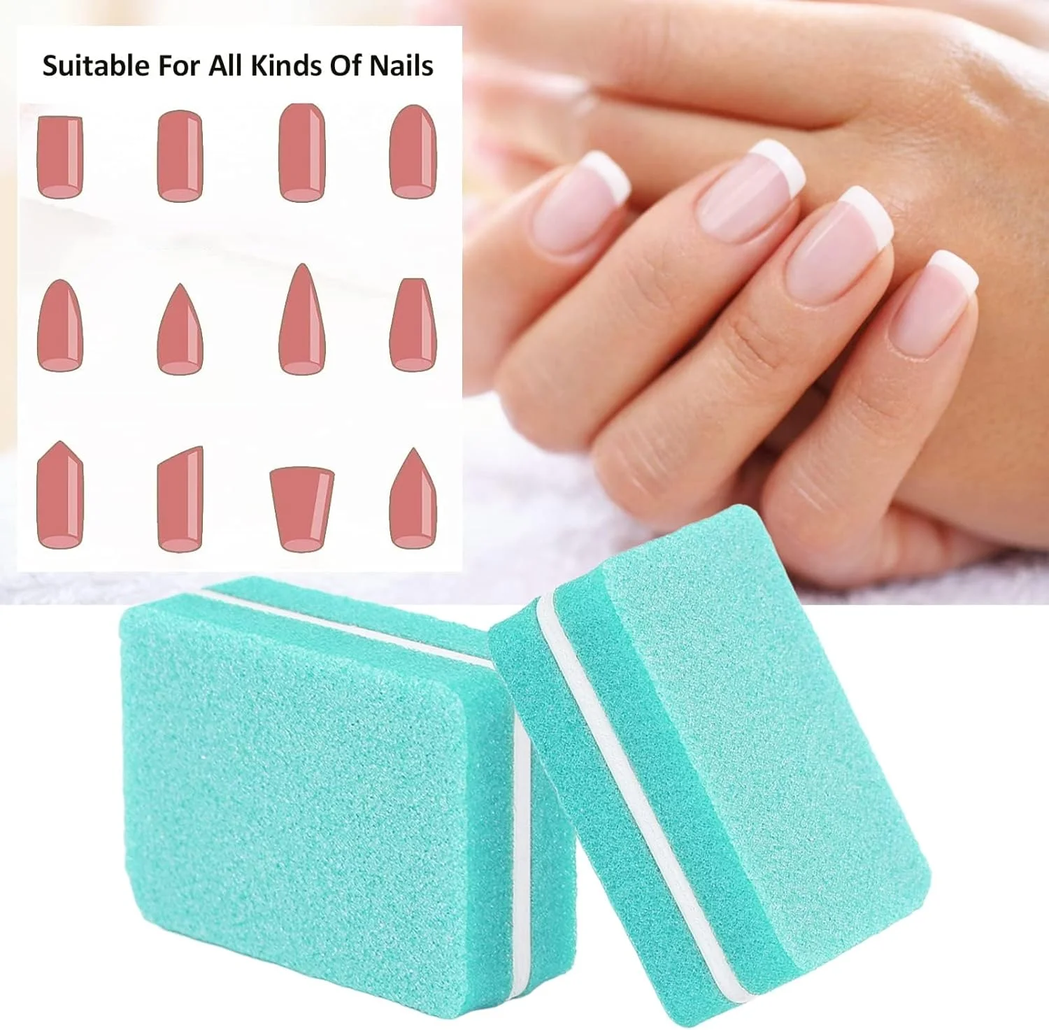 بلاک بافر ناخن 30 عددی، ابزار مانیکور حرفه ای سالنی، مینی قابل حمل، سمباده و بافر ناخن (سبز)