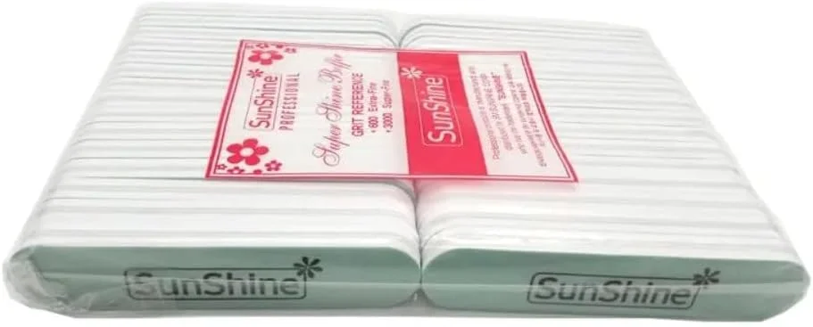 بسته 30 عددی سوهان ناخن حرفه ای سان شاین، درجه زبری 600/3000، سایز کوچک (8 سانتی متر)