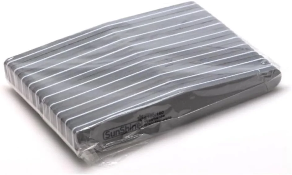 بافر ناخن حرفه ای Sunshine مثلثی گریت 100/180 خاکستری 10 عدد در بسته