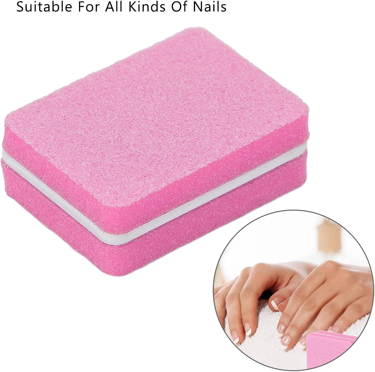 بافر ناخن مینیاتوری 30 عددی، ابزار حرفه ای و قابل حمل برای مانیکور و پولیش ناخن در خانه و سالن (صورتی)