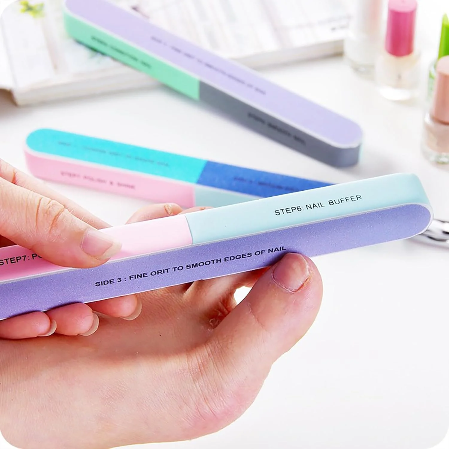 ست بلوک بافر ناخن، سوهان سمباده ای 7 طرفه، ابزار حرفه ای مانیکور برای شکل دادن، صاف کردن، پولیش و درخشان کردن ناخن های طبیعی، کیت بافر 7 در 1 ست بلوک بافر ناخن، سوهان سمباده ای 7 طرفه، ابزار حرفه ای مانیکور برای شکل دادن، صاف کردن، پولیش و درخشان کردن ناخن های طبیعی، کیت بافر 7 در 1