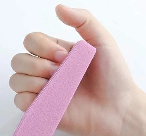 بافر حرفه ای سنباده زنی سمباده قابل شستشو نوار شکل الماس سوهان ناخن ابزار مانیکور (صورتی)