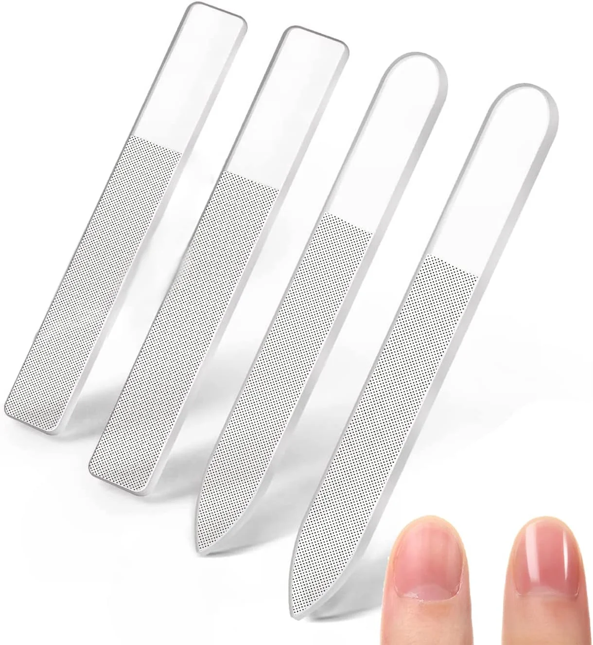 سوهان ناخن شیشه ای SYOSI، سوهان ناخن شیشه ای برای ناخن های طبیعی، بافرهای نانو ناخن، پولیشر براق کننده کریستالی، کیت ابزار مانیکور حرفه ای برای مراقبت از ناخن های اکریلیک، 4 عدد