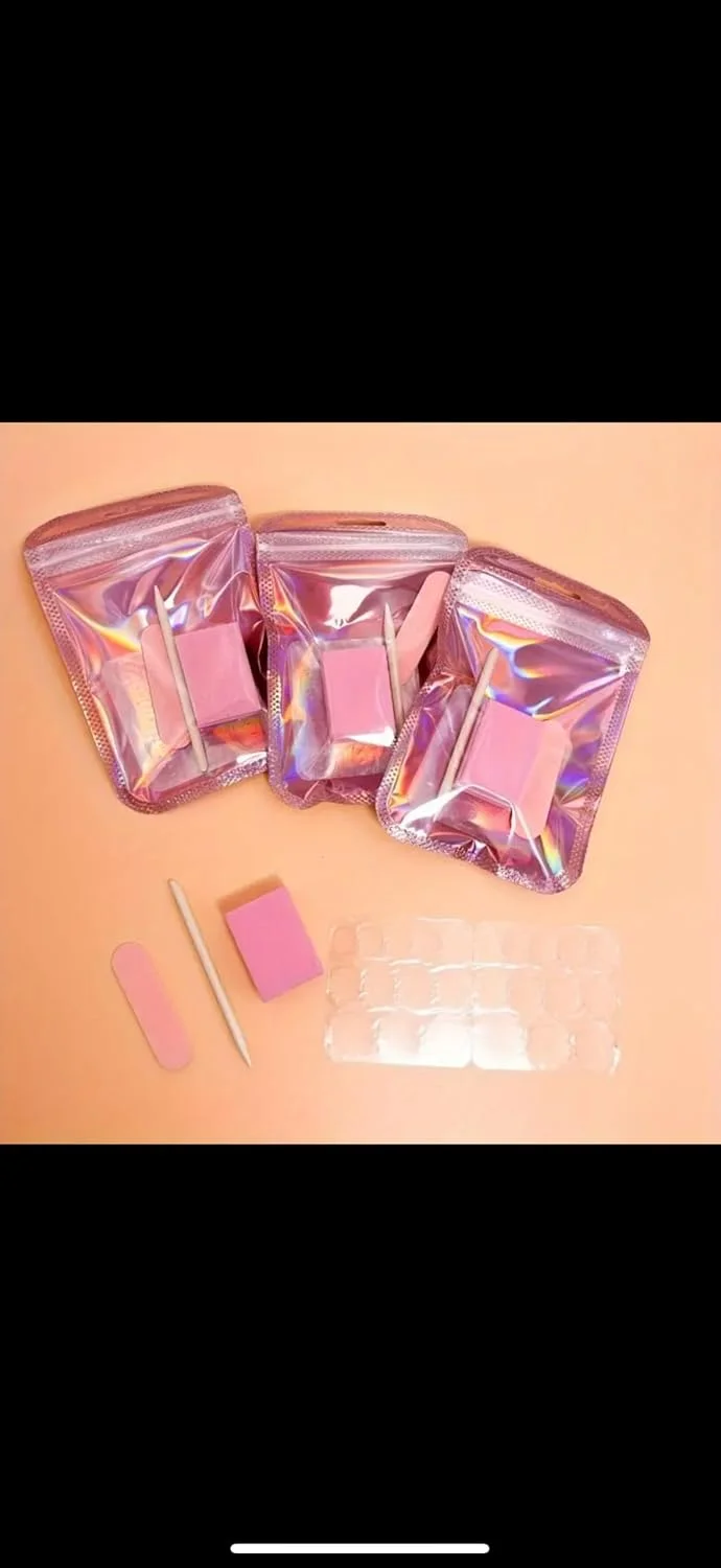 ست مراقبت حرفه ای ناخن با بافر، سوهان و عقب زننده کوتیکول، صورتی، 3 ست ست مراقبت حرفه ای ناخن با بافر، سوهان و عقب زننده کوتیکول، صورتی، 3 ست