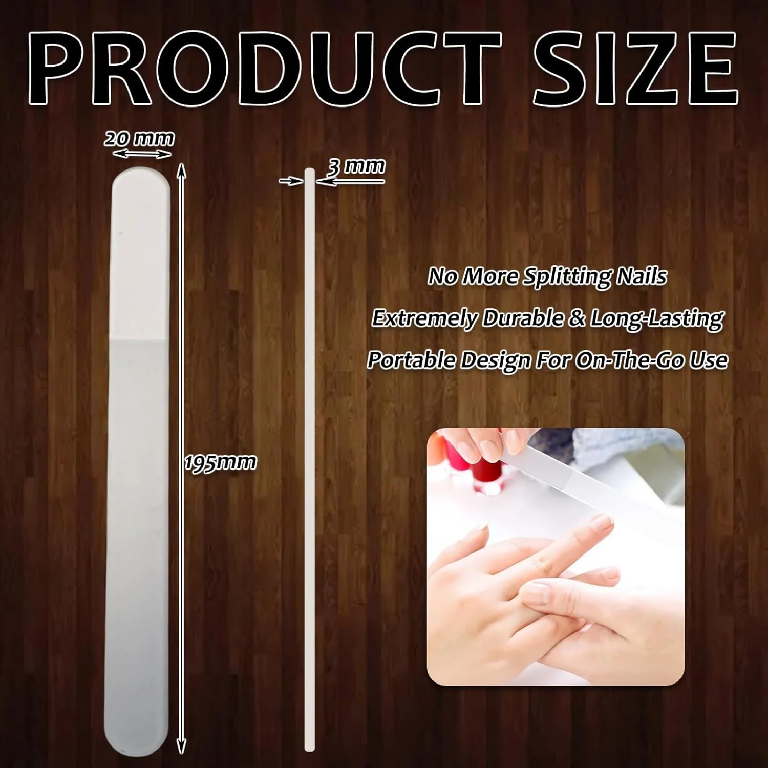 سوهان ناخن شیشه ای حرفه ای برای ناخن های طبیعی، سوهان ناخن کریستالی بادوام با بافر سه طرفه، طراحی قابل حمل برای استفاده در خانه و سالن