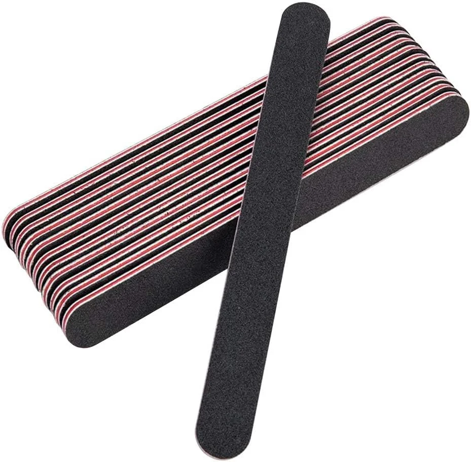 ست 15 عددی سوهان ناخن حرفه ای دو طرفه سمباده ای با درجه زبری 100/180 به همراه بافر، مناسب برای ناخن های طبیعی و مصنوعی