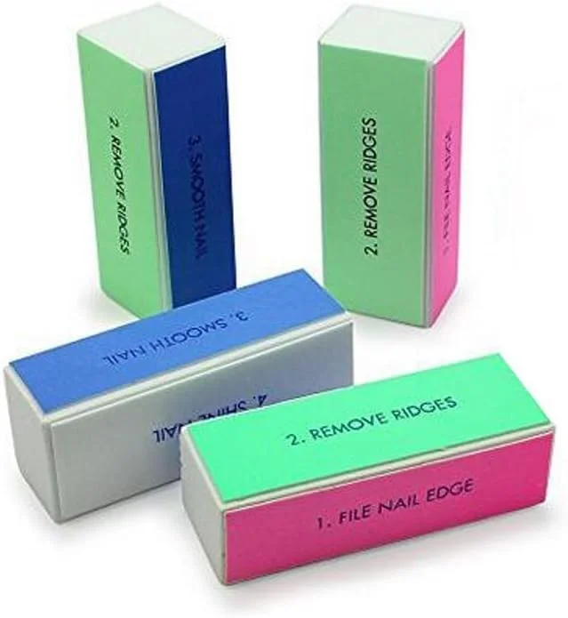 ست 10 عددی سوهان ناخن 4 طرفه حرفه ای، ابزار مانیکور و پدیکور، سوهان سمباده ای، بافر براق کننده، بلوک رنگارنگ