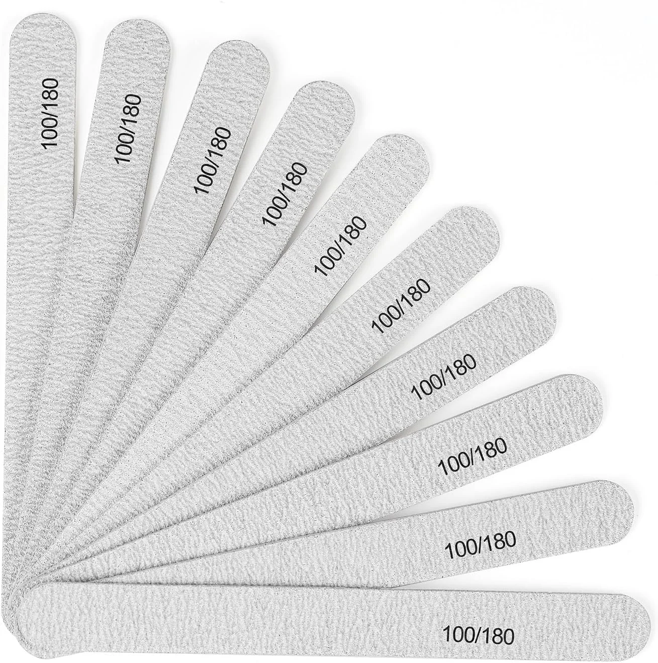 ست 10 عددی سوهان ناخن، سوهان و بافر ناخن، سوهان ناخن حرفه ای، دو طرفه درجه زبری 100/180، یکبار مصرف و قابل استفاده مجدد، برای تکنسین های ناخن، کاربران مانیکور خانگی