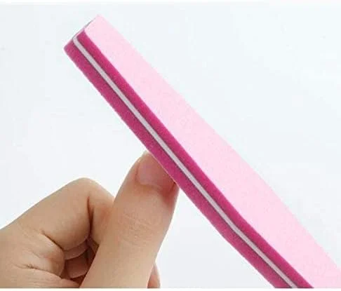 بافر حرفه ای سنباده زنی سمباده قابل شستشو نوار شکل الماس سوهان ناخن ابزار مانیکور (صورتی)