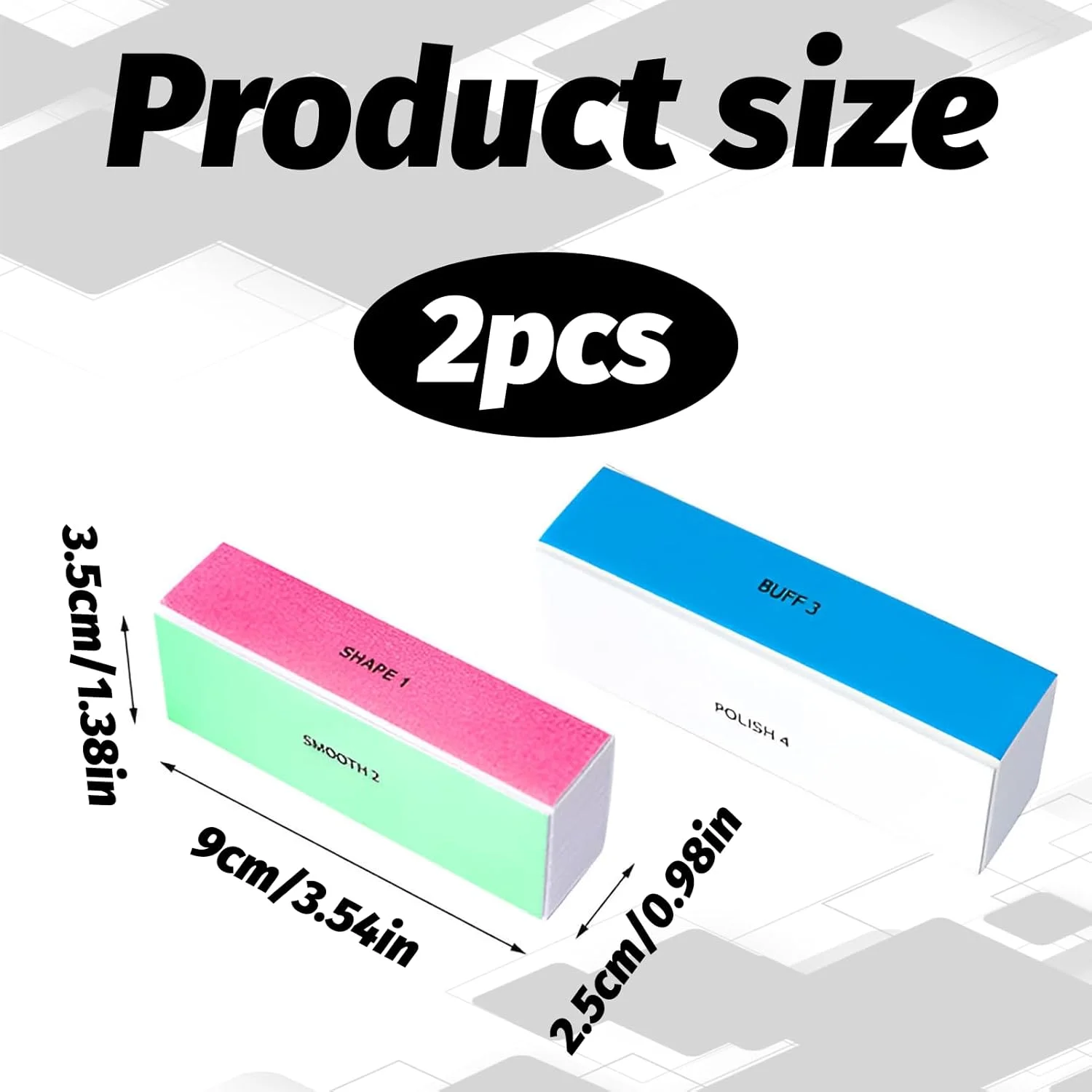 بسته 2 عددی بافر 4 طرفه ناخن، بافر ناخن، سوهان پولیش، ناخن های انگشت، سوهان ناخن حرفه ای، ناخن های طبیعی، بلوک پولیش برای ناخن، سوهان ناخن قابل شستشو برای پولیش و درخشان کردن